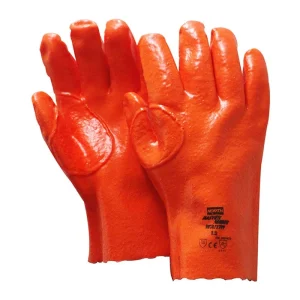 PVC Freezer glove 30cm Open Cuff, Sandy Palm, Hiviz