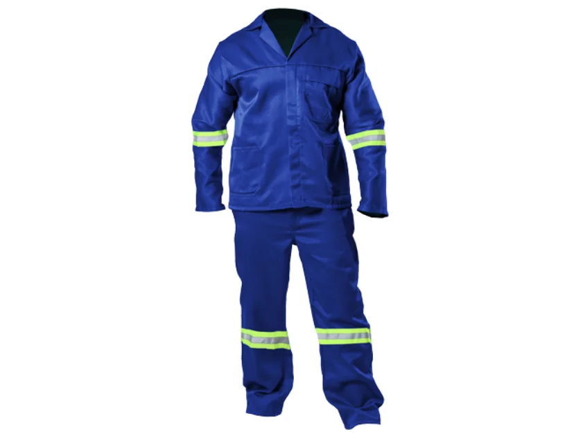 Work Suit Polycotton – Econo – Royal Blue Reflective