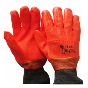 PVC Freezer glove knit wrist, Hiviz