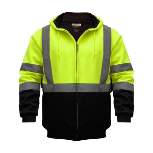 Orange/Black Lime/ Black PRO FLEECE Jacket With Hood